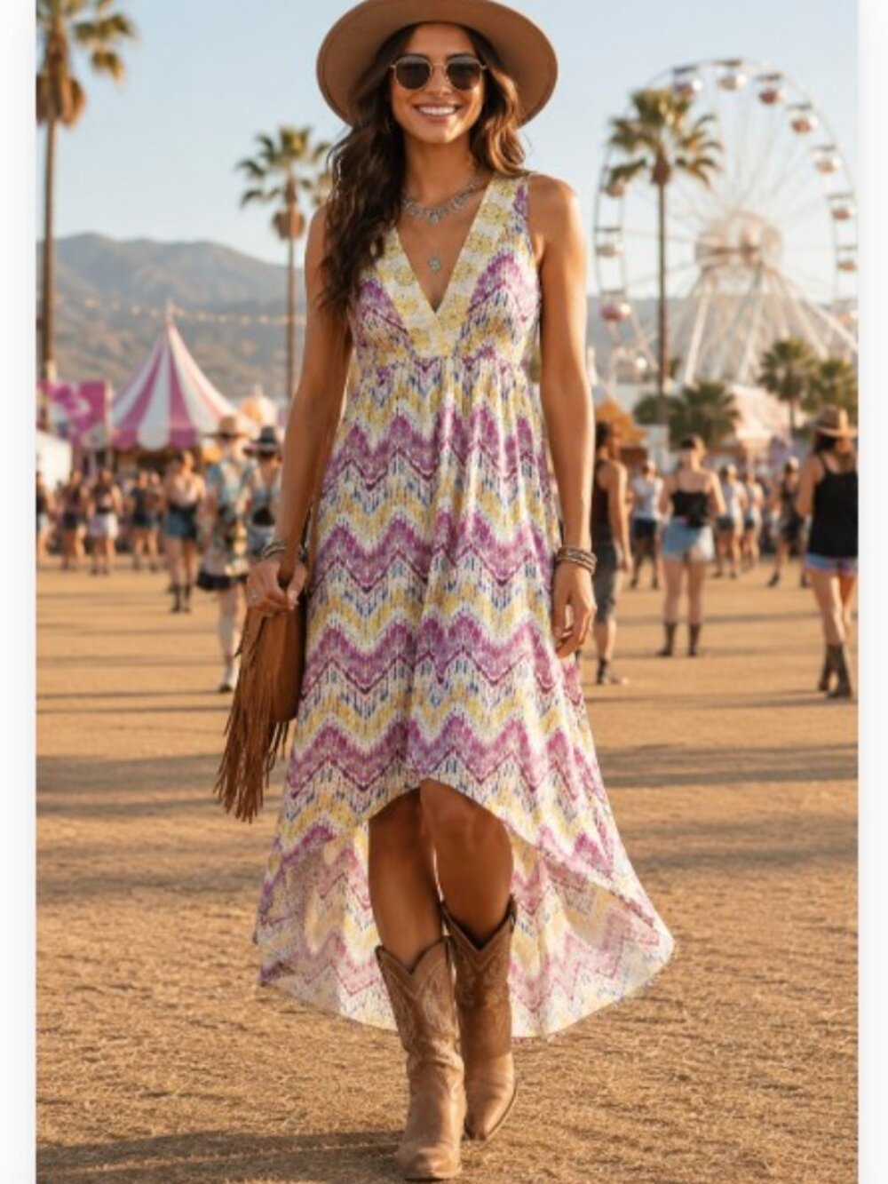 Vintage Mesh Y2k 2000s Dress Ikat L High-Low Pink Vacation Stretch Festival
